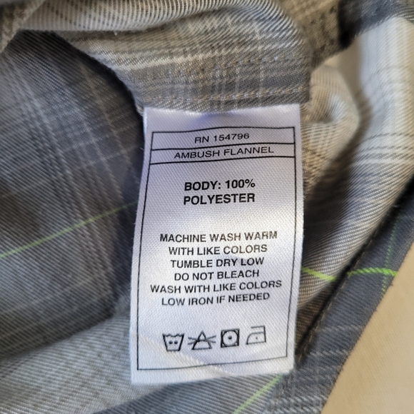 Off The Grid Shirt Men’s Large Plaid Gray White Pockets Outdoor Hiking Camping - Picture 8 of 10